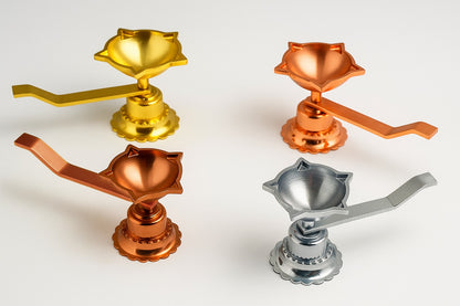 Brass Pooja Hand Diya With Four Variants